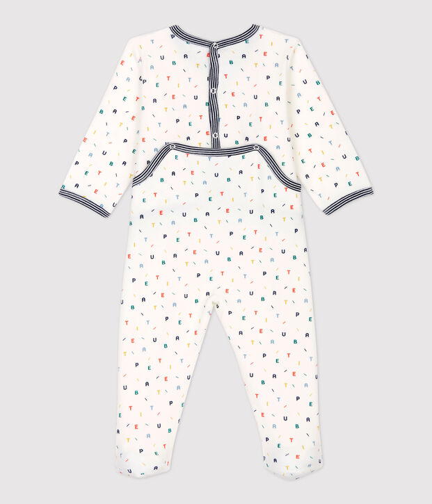Babies' Velour Sleepsuit white/multicolor